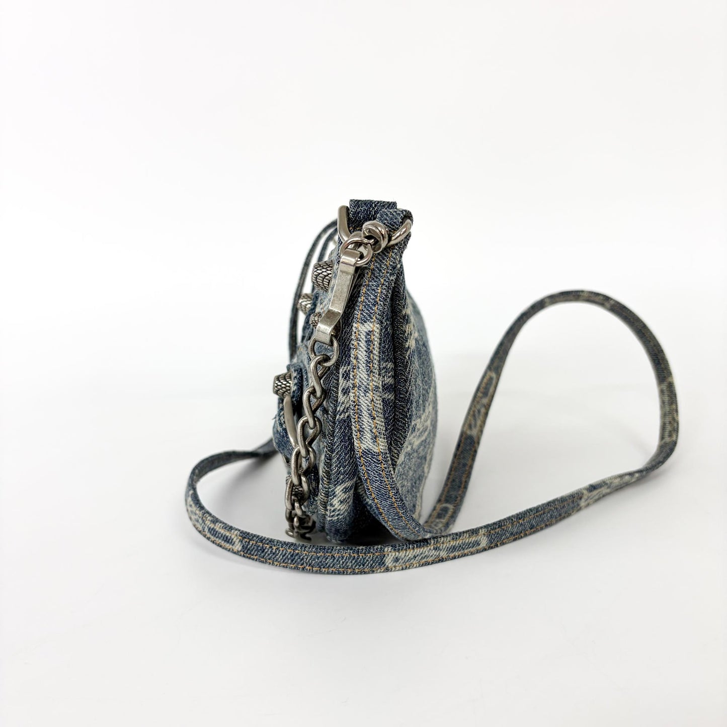 Balenciaga Le Cagol XS Shoulder Bag BB Monogram Denim Blue