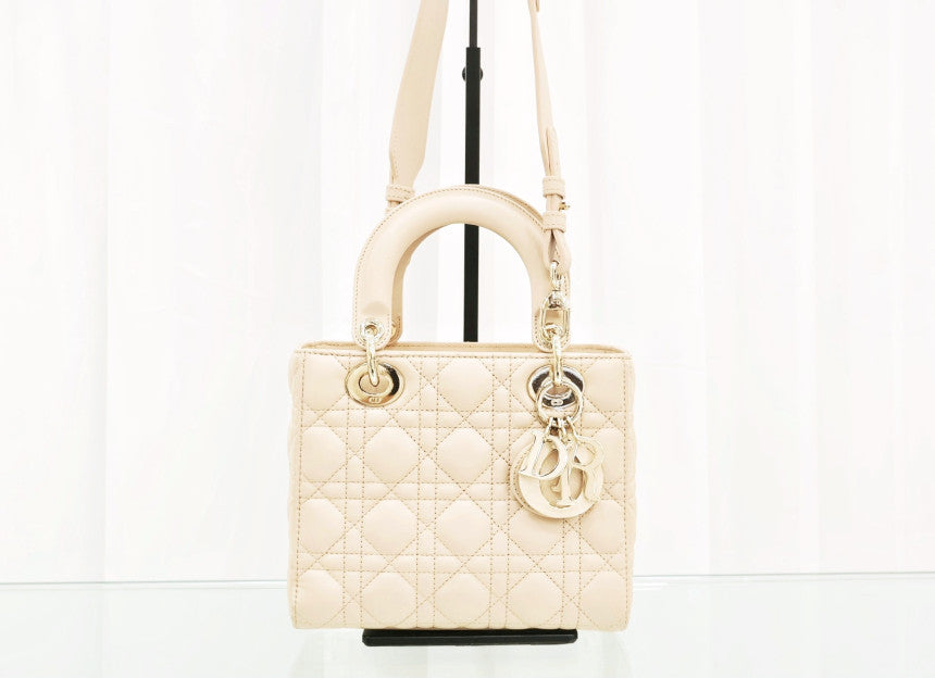 Lady Bag Small Lambskin Tote Shoulder Bag Beige m0538ocea m84p