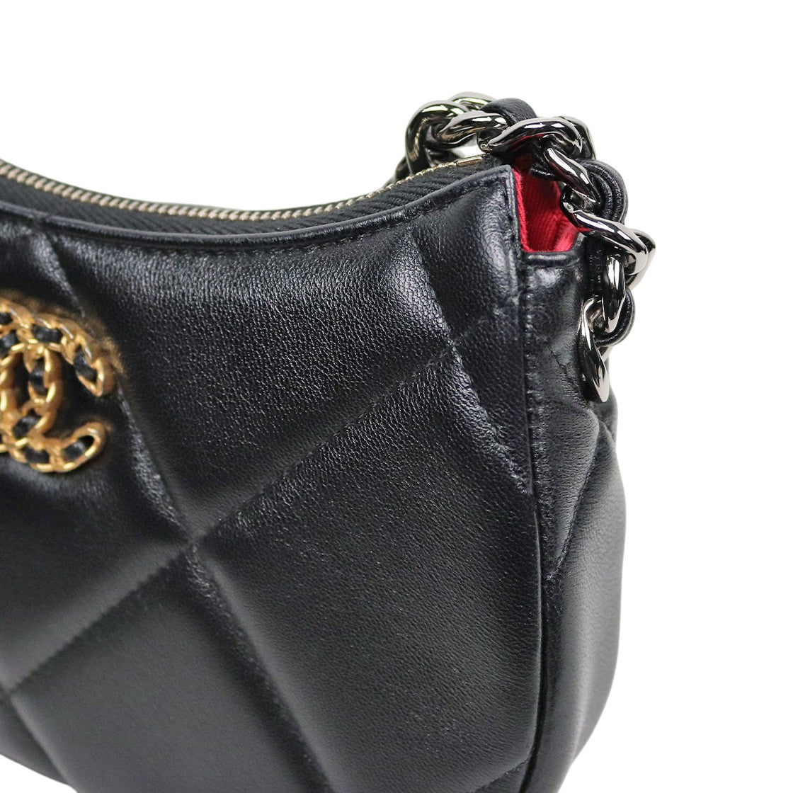 Chanel Black 19 Chain Hobo Bag