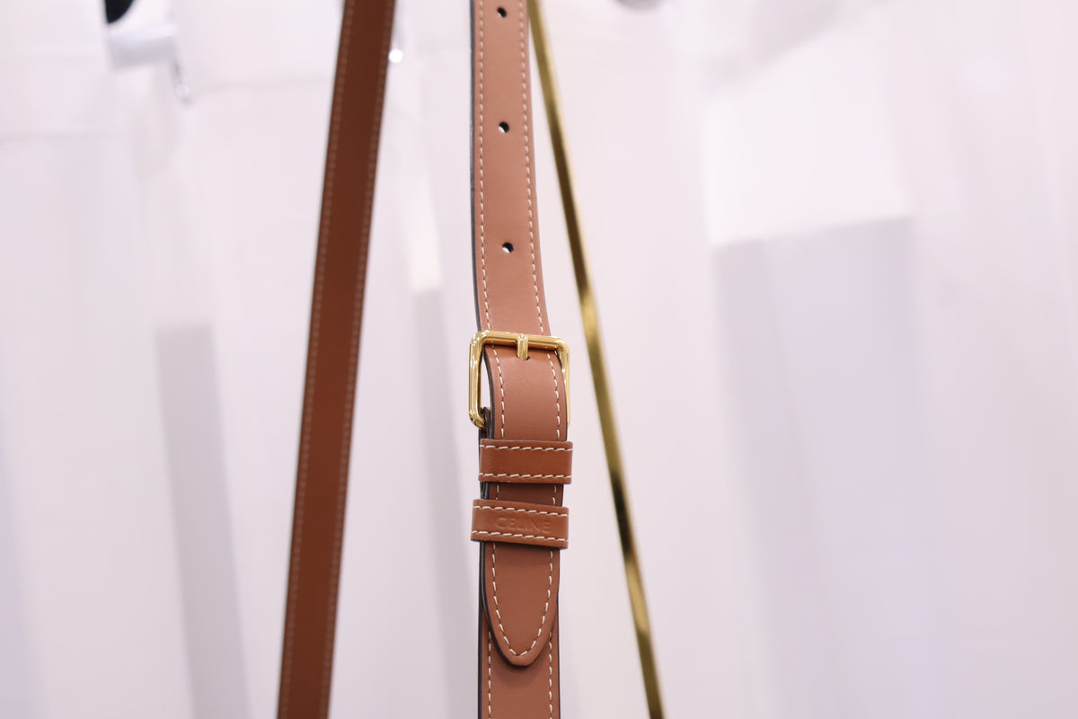 Triomphe Canvas Calfskin Medium Bucket Shoulder Bag 191132CAS.04LU