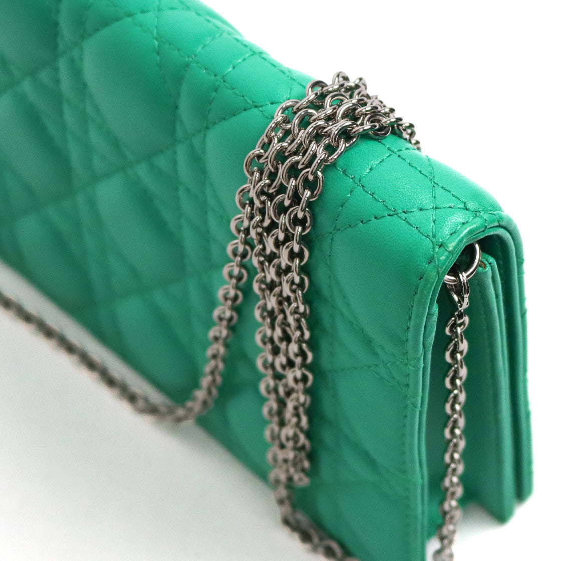 Dior Green Cannage Chain Crossbody Bag