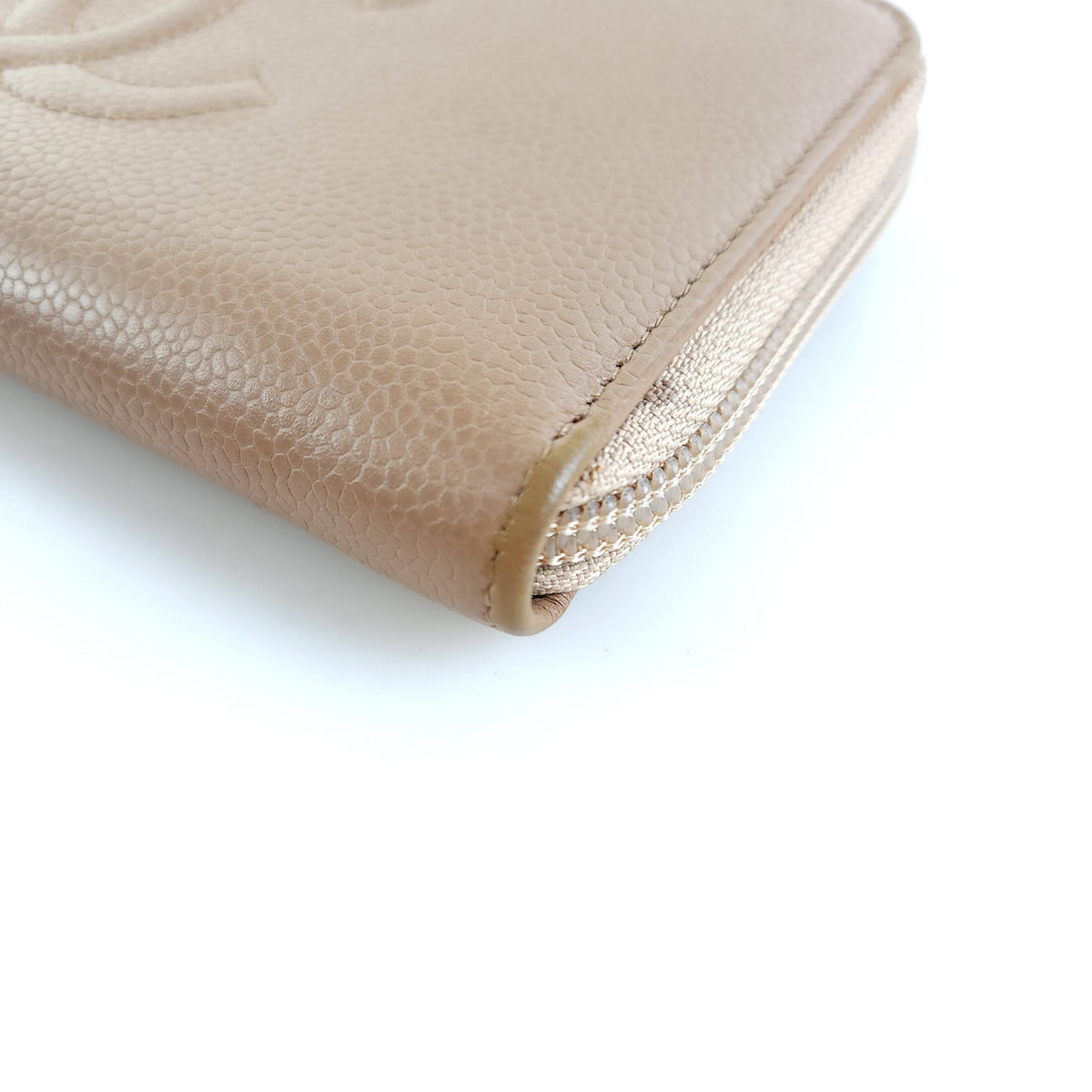 CC Caviar Zipper Long Wallet