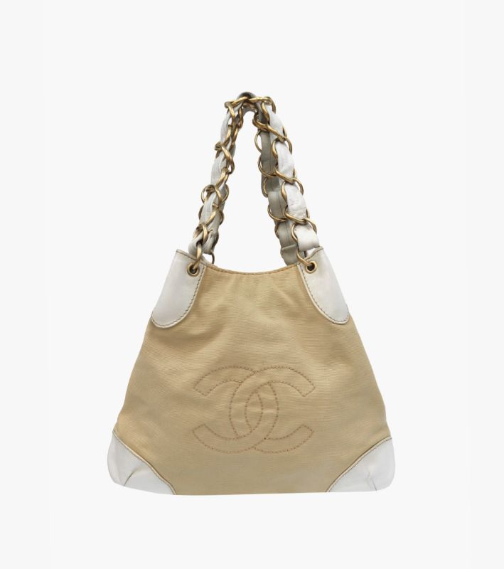Chanel Beige Fabric Shoulder Bag