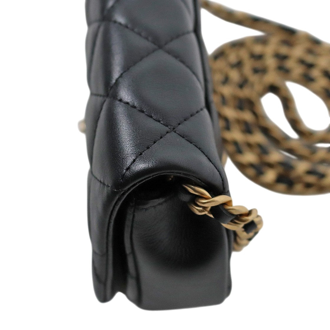 Chanel Black Leather Mini Chain Crossbody Bag