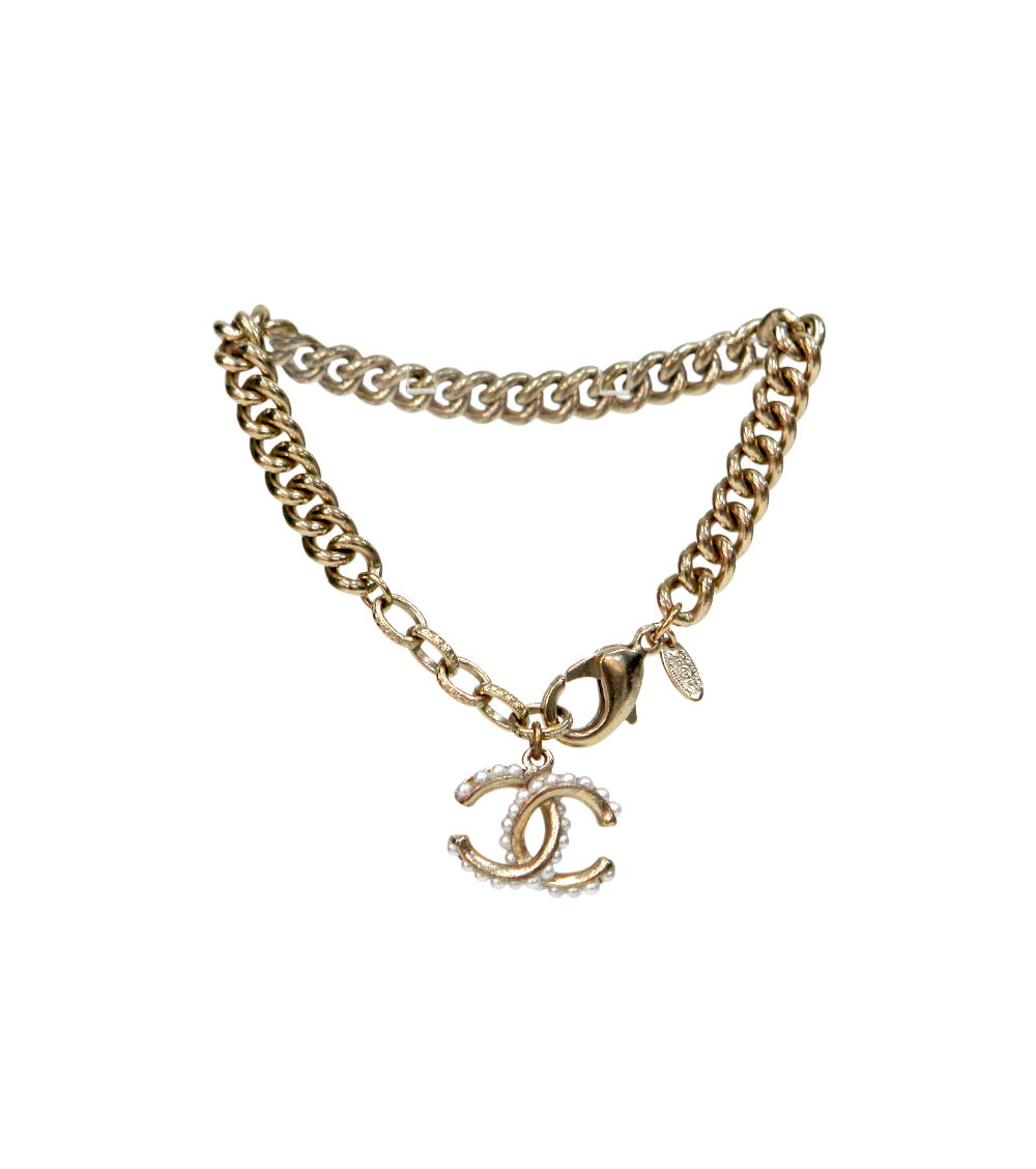 Sanel Pearl CC Gold Bracelet