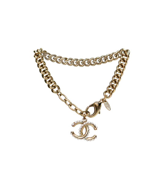 Sanel Pearl CC Gold Bracelet