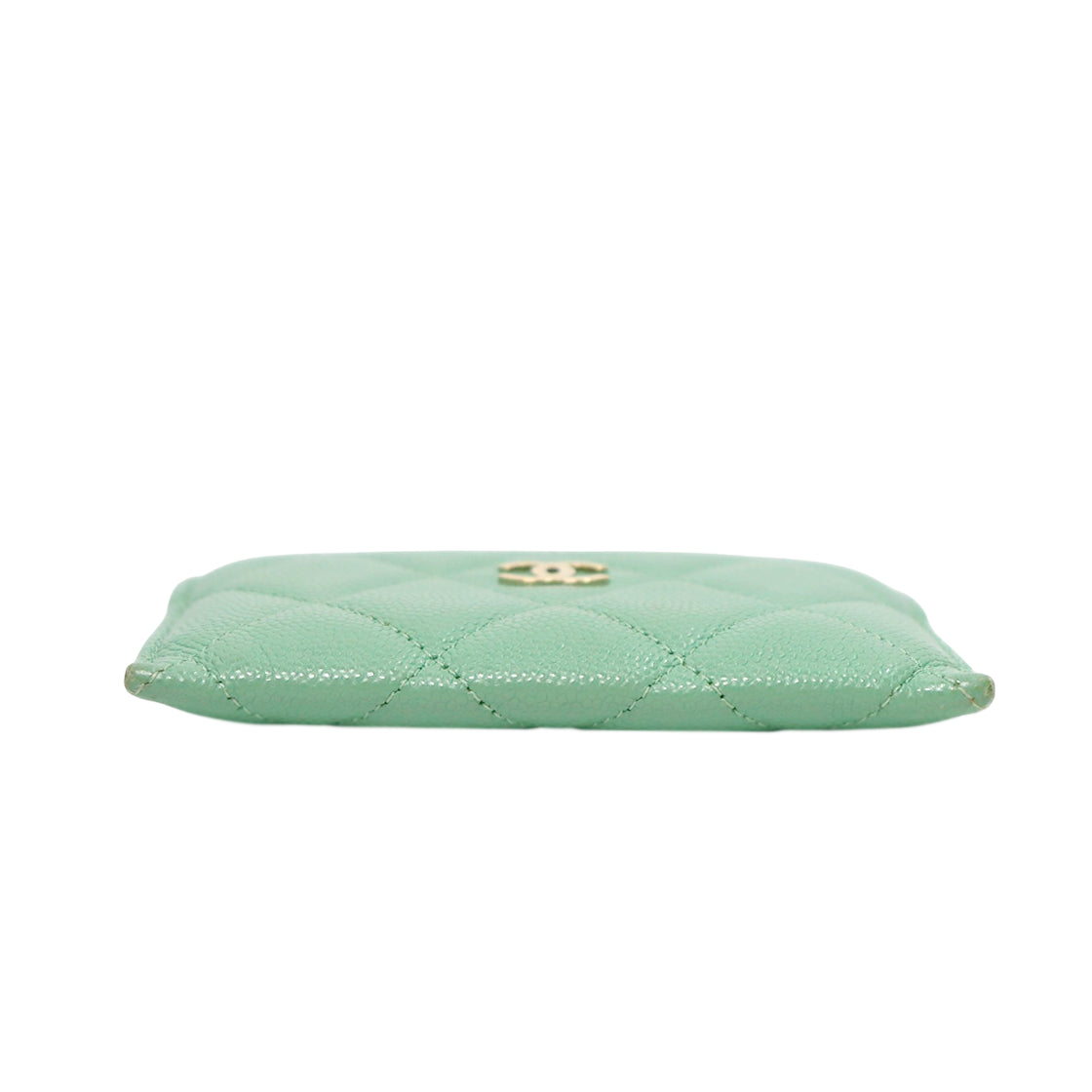 Chanel Green Caviar Skin Card Wallet