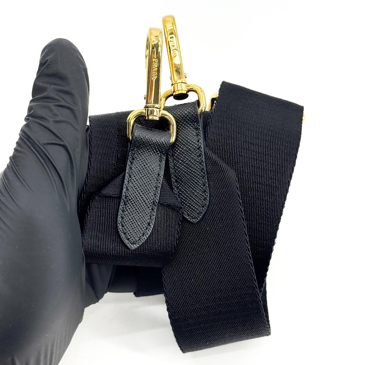Prada Saffiano Leather Re-edition 2005 Crossbody Bag Black Gold Hardware