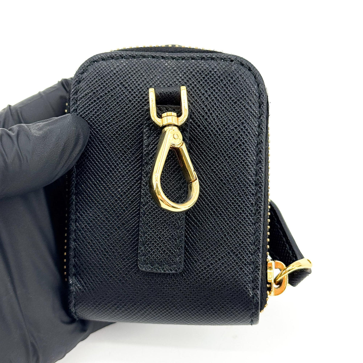 Prada Saffiano Leather Re-edition 2005 Crossbody Bag Black Gold Hardware
