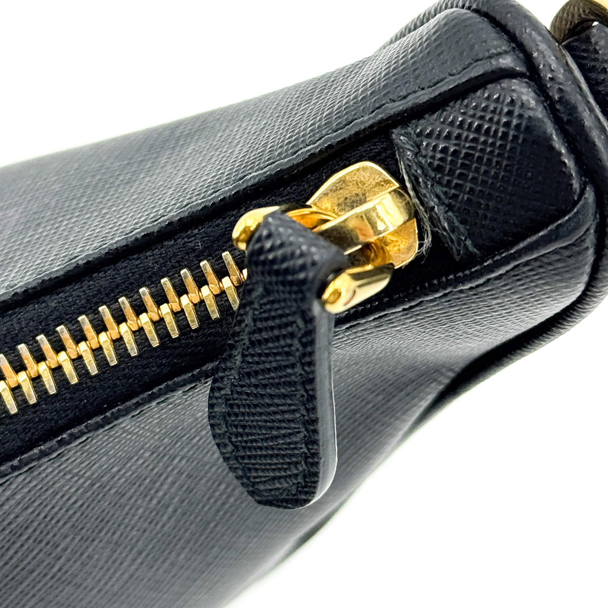 Prada Saffiano Leather Re-edition 2005 Crossbody Bag Black Gold Hardware