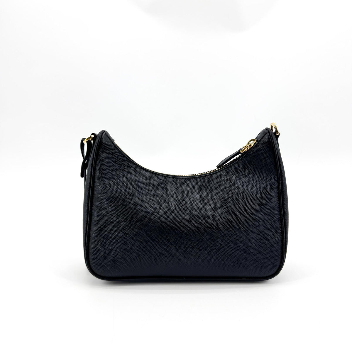 Prada Saffiano Leather Re-edition 2005 Crossbody Bag Black Gold Hardware