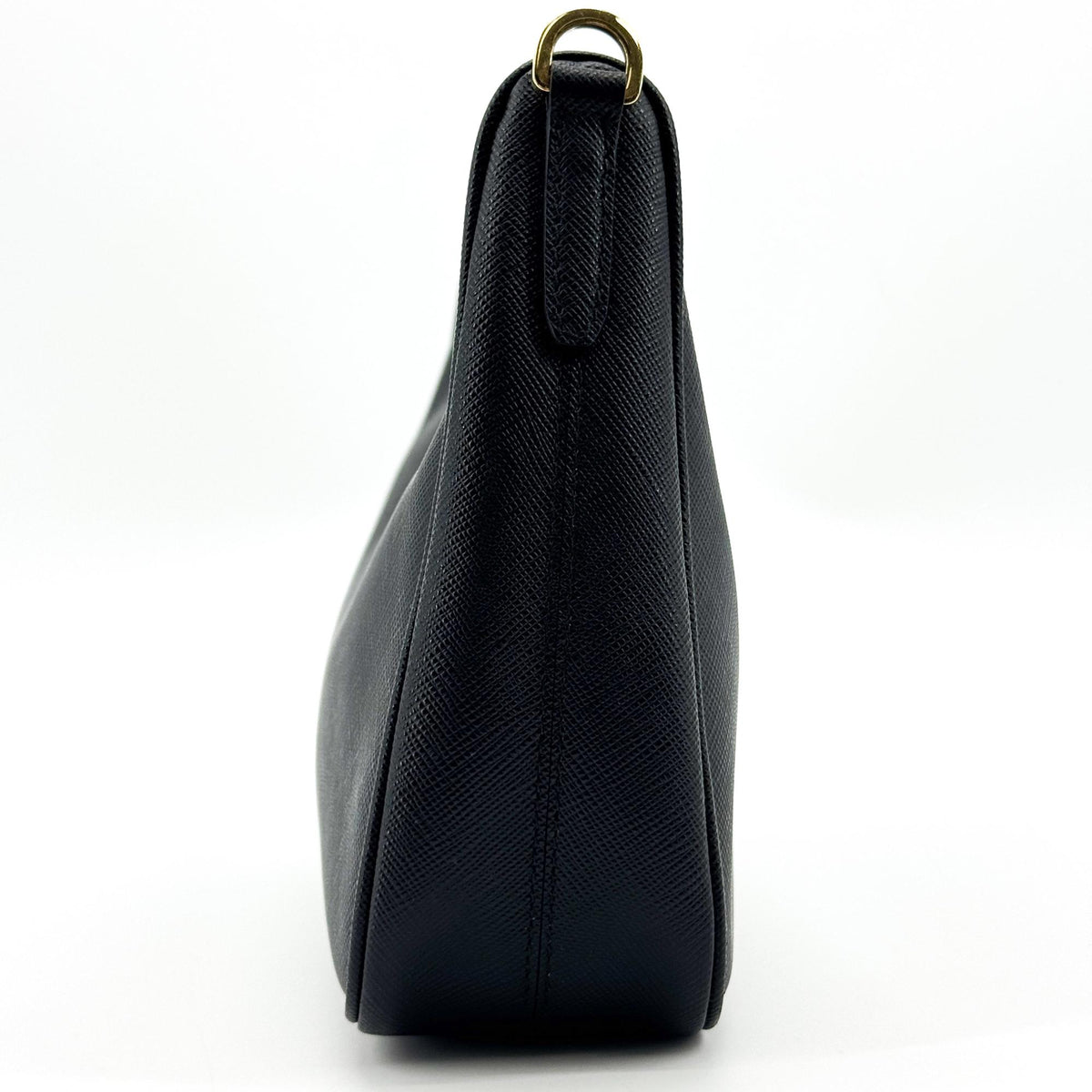 Prada Saffiano Leather Re-edition 2005 Crossbody Bag Black Gold Hardware