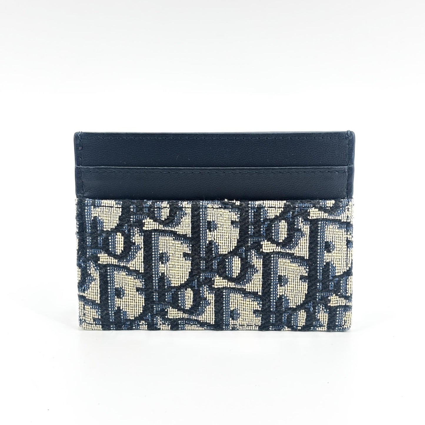 Dior 30 Montaigne Card Holder Blue Oblique Jacquard