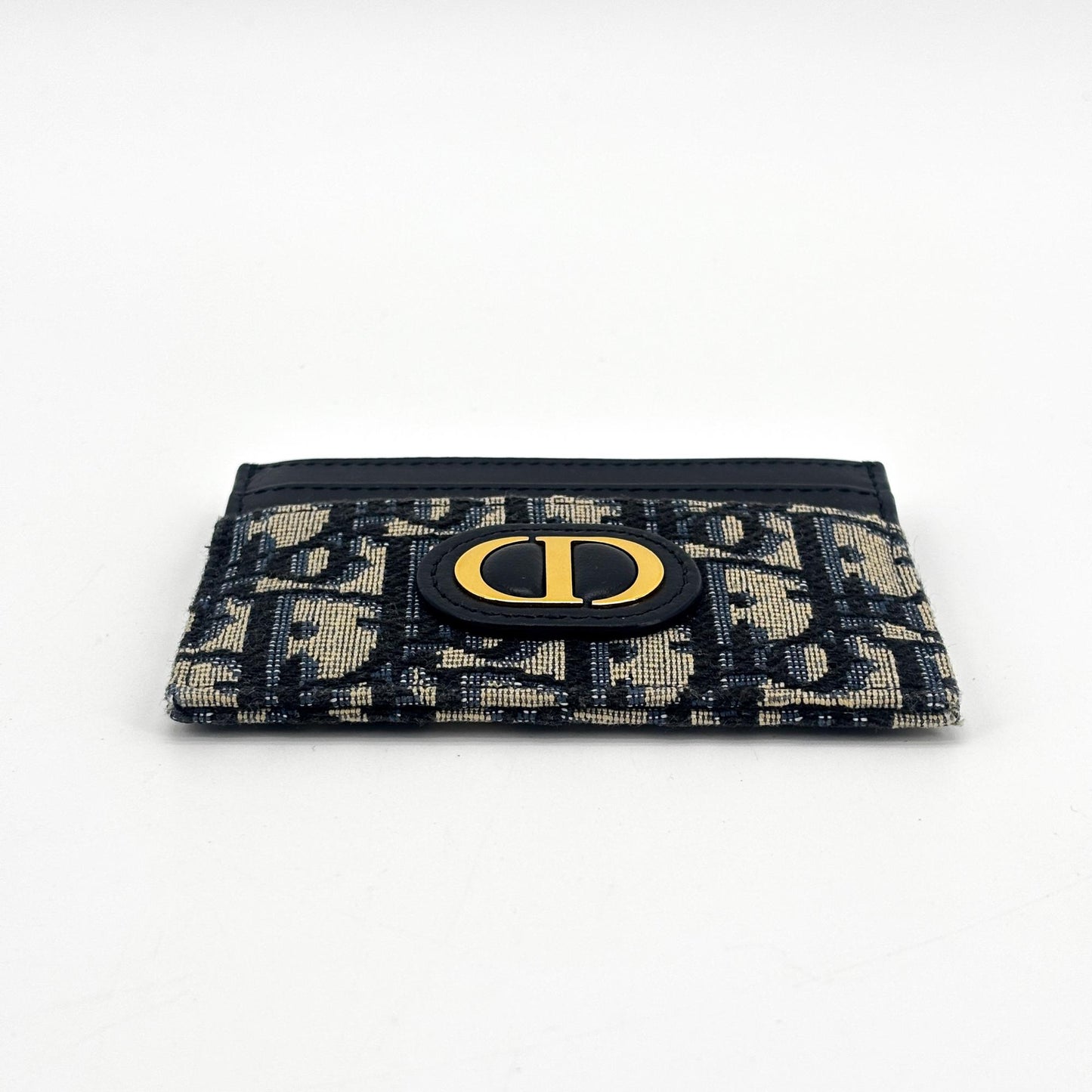 Dior 30 Montaigne Card Holder Blue Oblique Jacquard