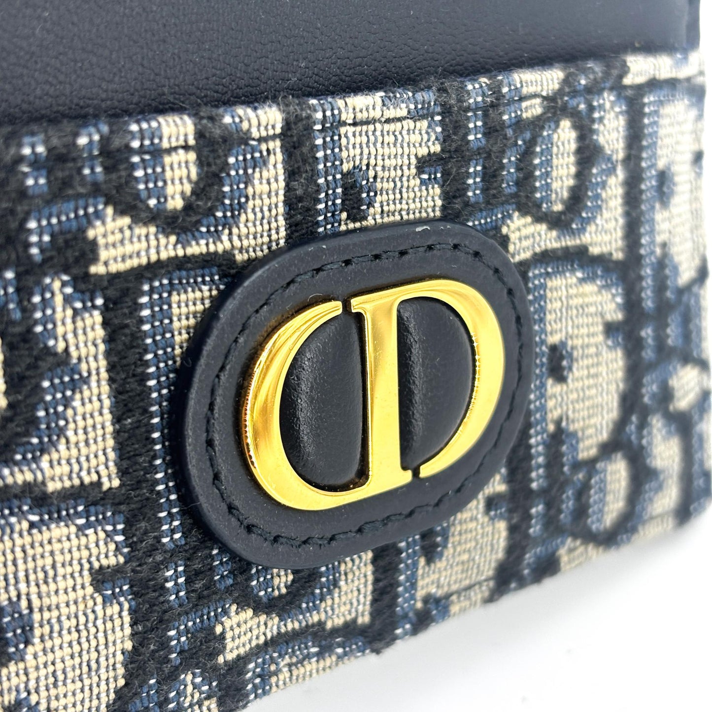 Dior 30 Montaigne Card Holder Blue Oblique Jacquard