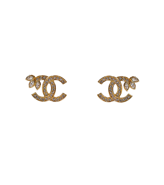 Chanel Crystal Floral Earrings
