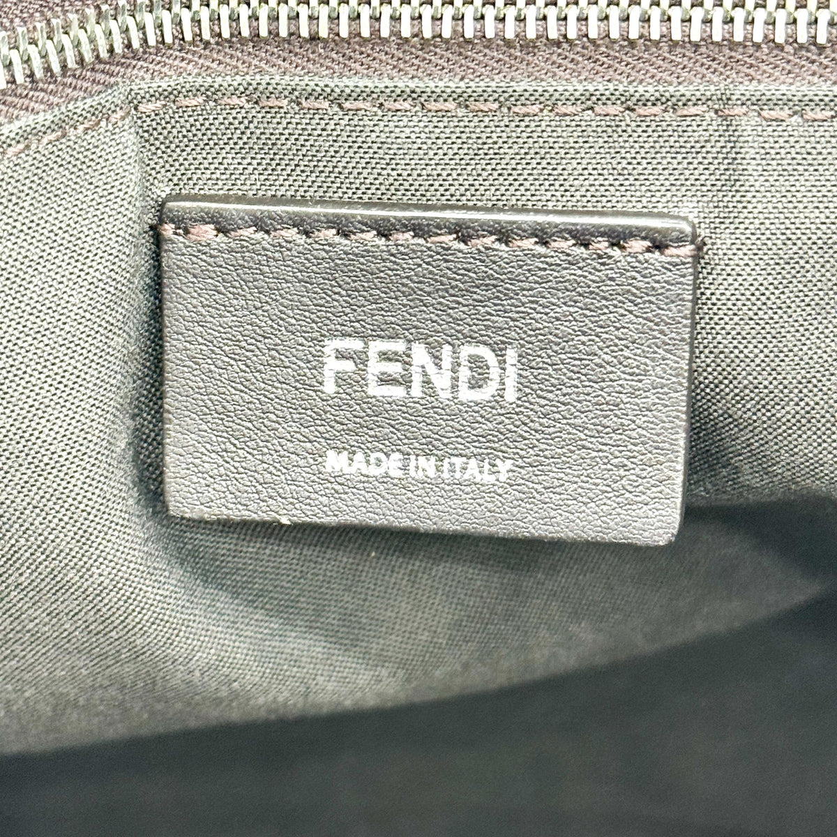 Fendi FF Zucca Logo Patch Tote Bag Brown