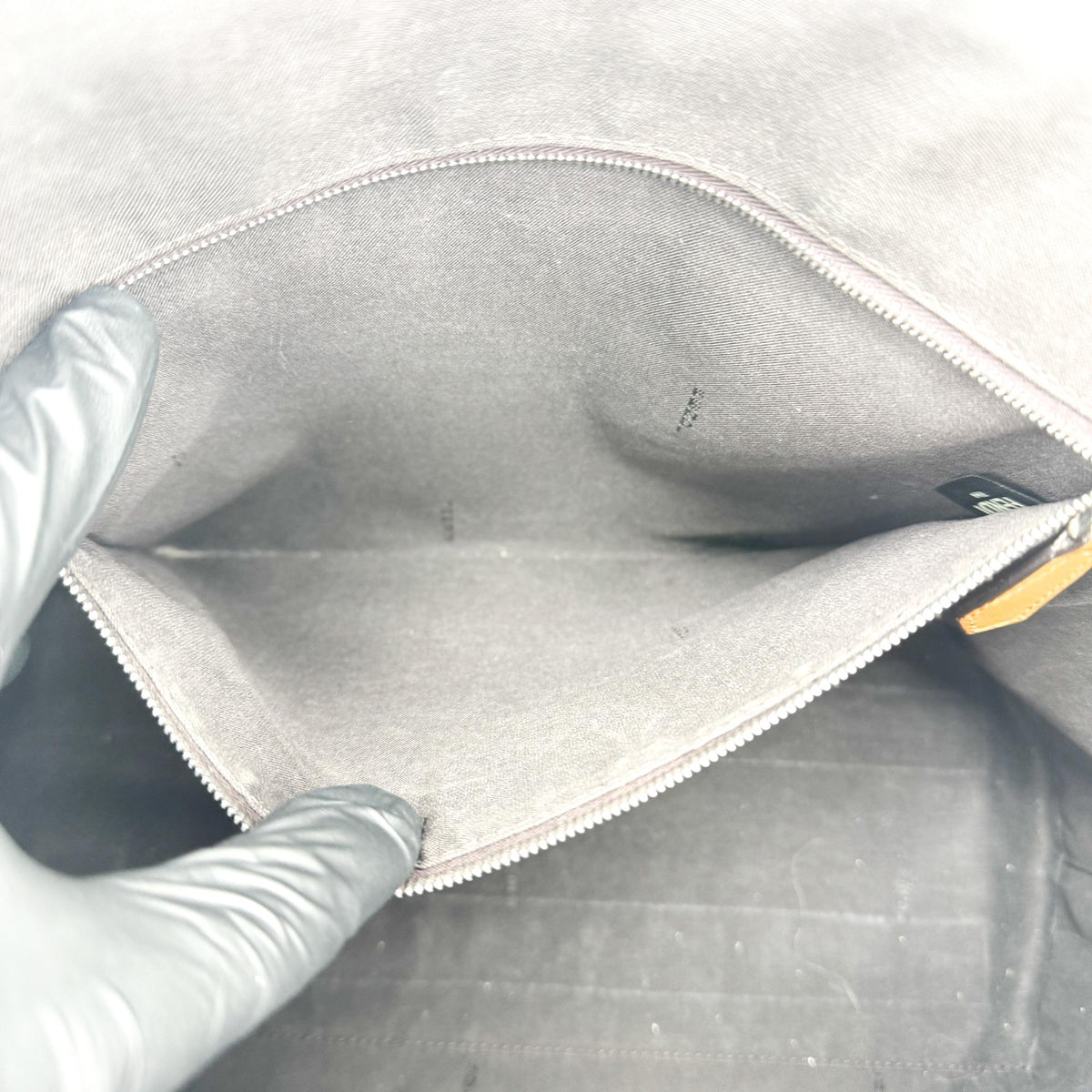 Fendi FF Zucca Logo Patch Tote Bag Brown