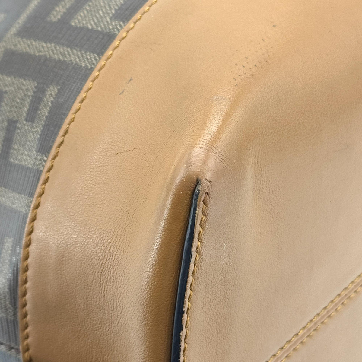 Fendi FF Zucca Logo Patch Tote Bag Brown