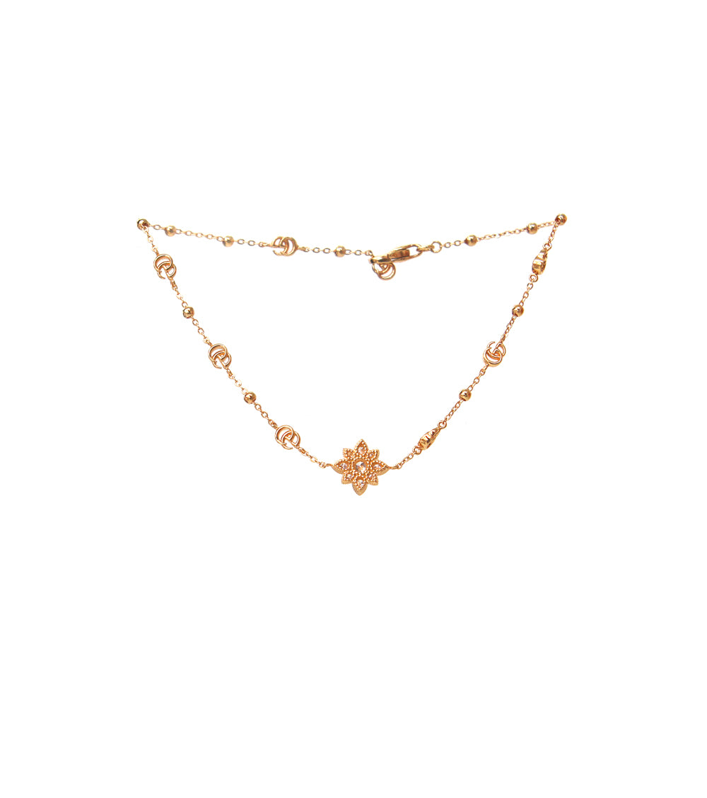 Gucci Rose Gold and Diamond Flora Bracelet