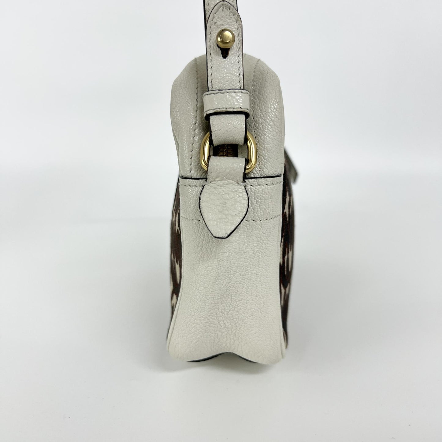 Miu Miu logo print jacquard and leather shoulder bag
