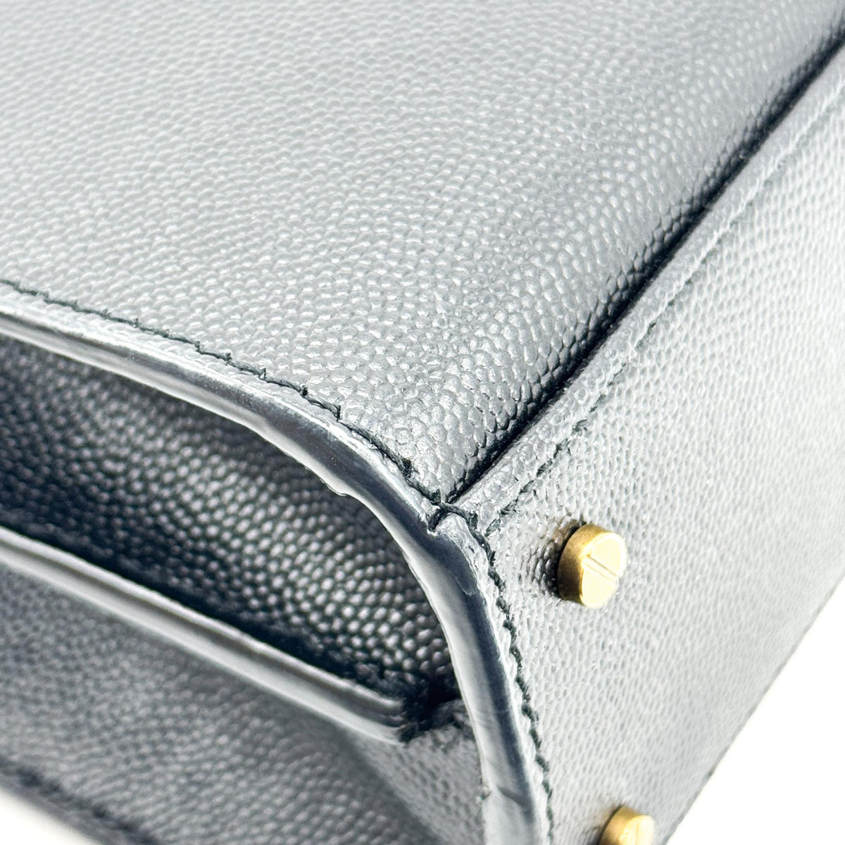 Saint Laurent Mini Cassandra Top Handle Bag Gold Hardware Black