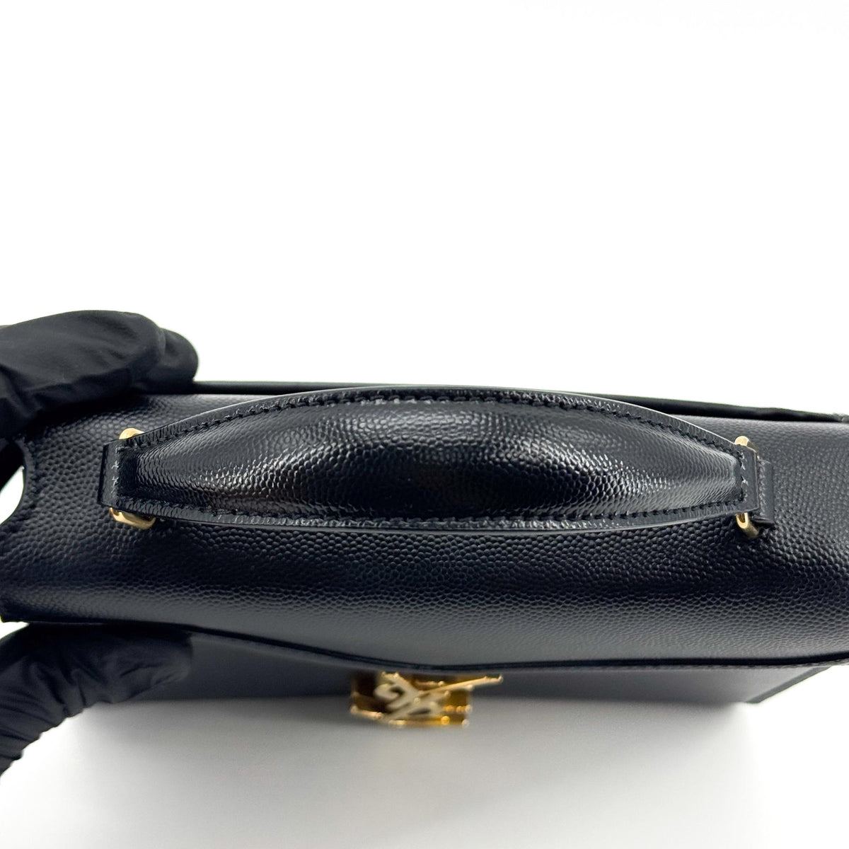 Saint Laurent Mini Cassandra Top Handle Bag Gold Hardware Black