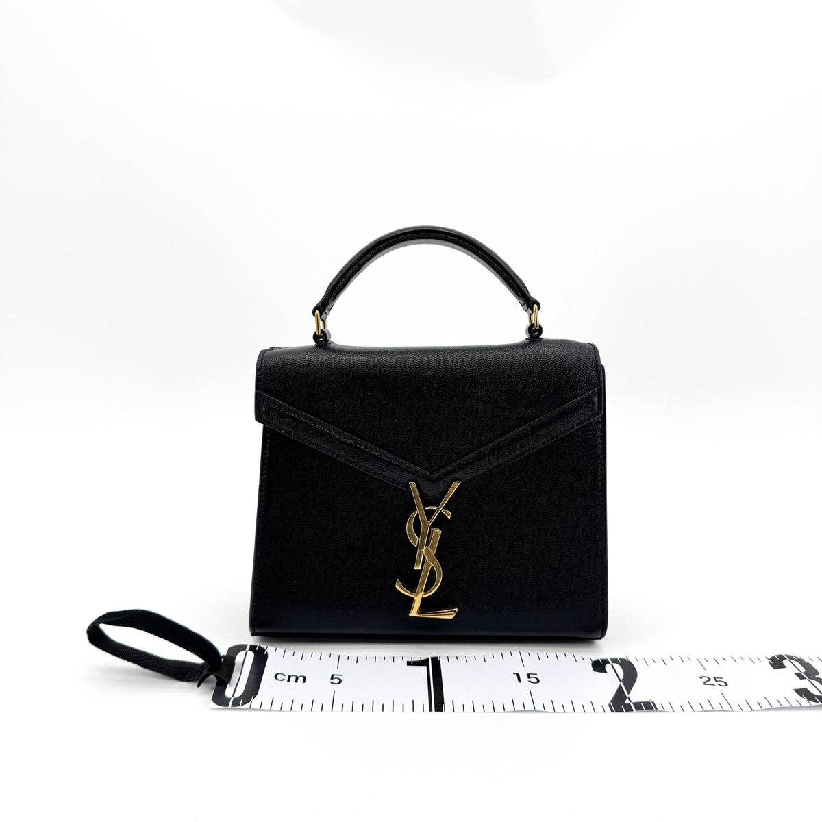 Saint Laurent Mini Cassandra Top Handle Bag Gold Hardware Black