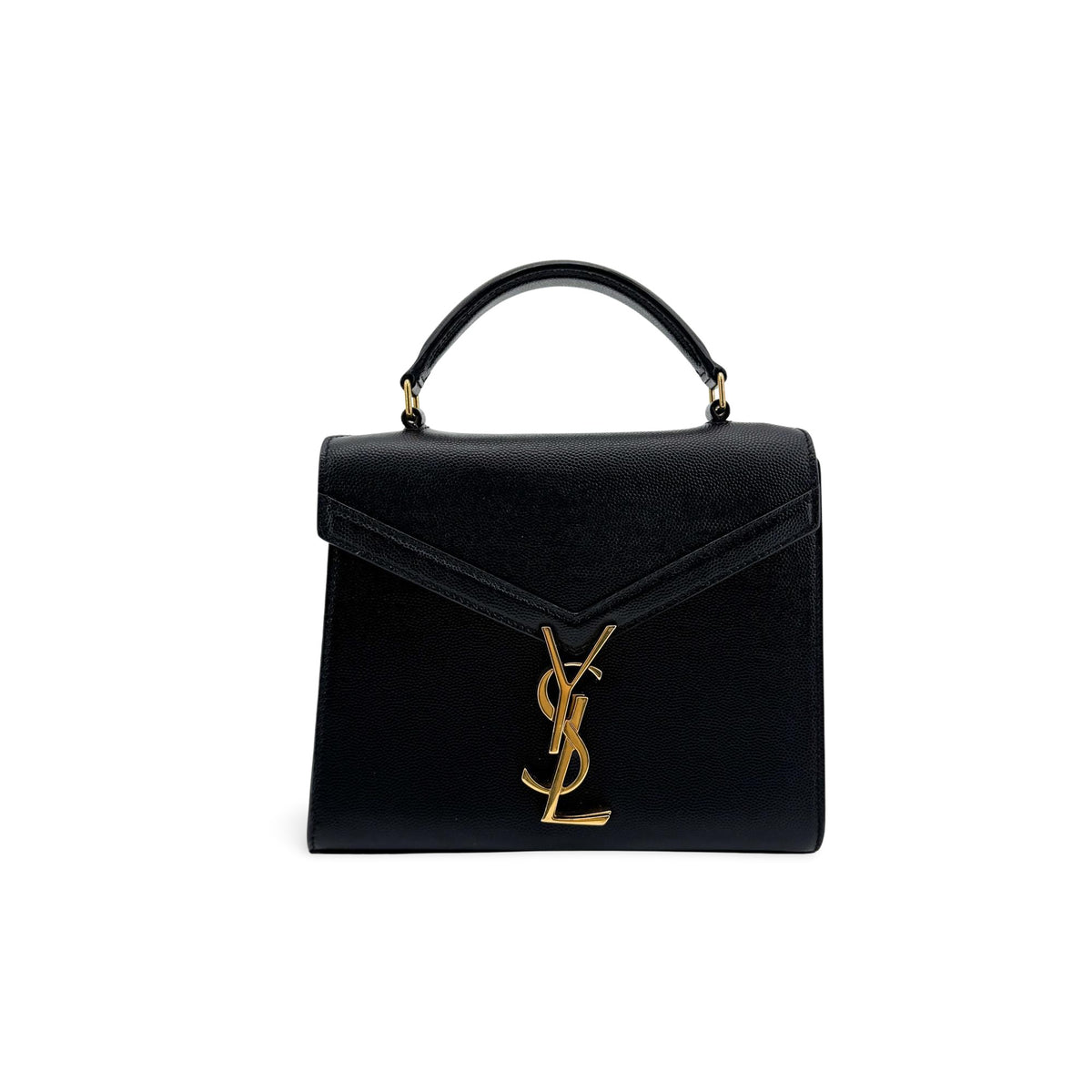 Saint Laurent Mini Cassandra Top Handle Bag Gold Hardware Black