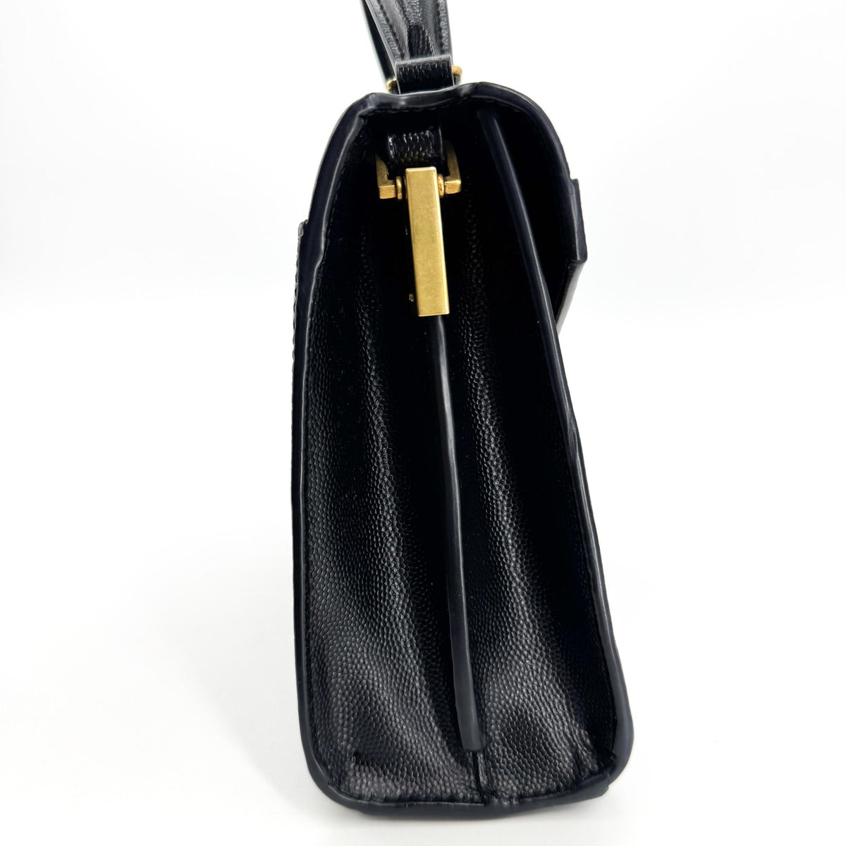Saint Laurent Mini Cassandra Top Handle Bag Gold Hardware Black