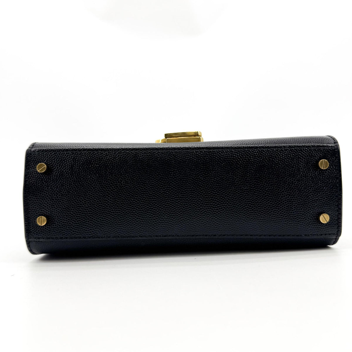 Saint Laurent Mini Cassandra Top Handle Bag Gold Hardware Black