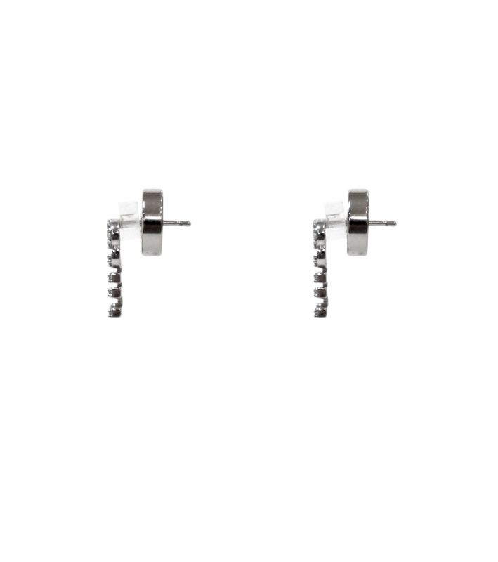 Miu Miu Crystal Logo Silver Earrings
