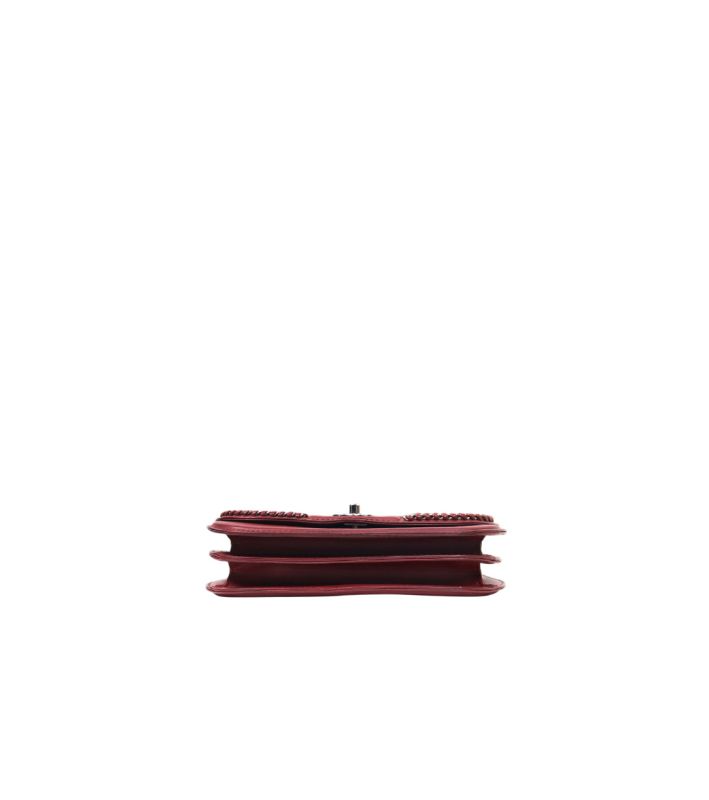 Chanel Burgundy Leather Chain Flap Shoulder Bag