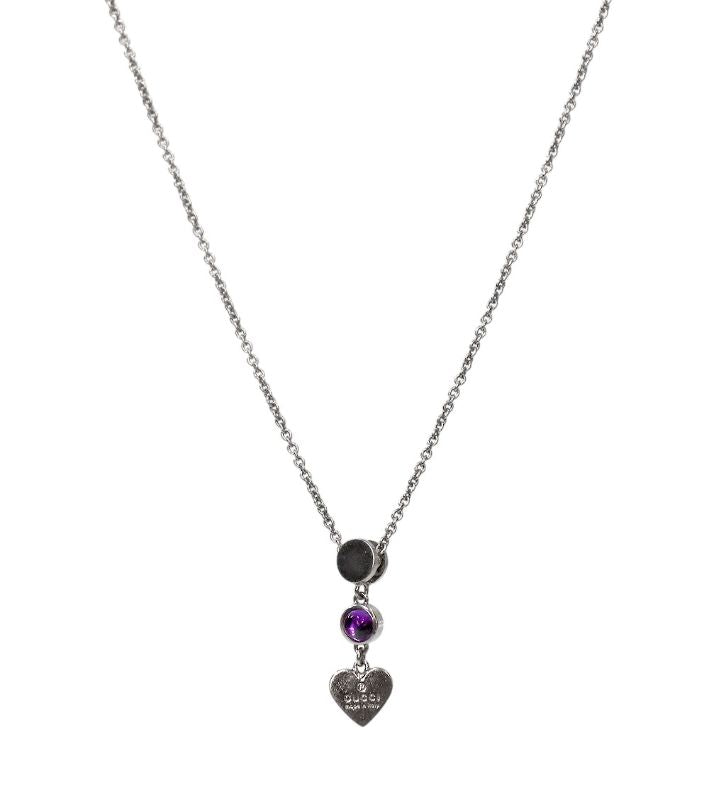 Gucci Stud Heart Silver Necklace