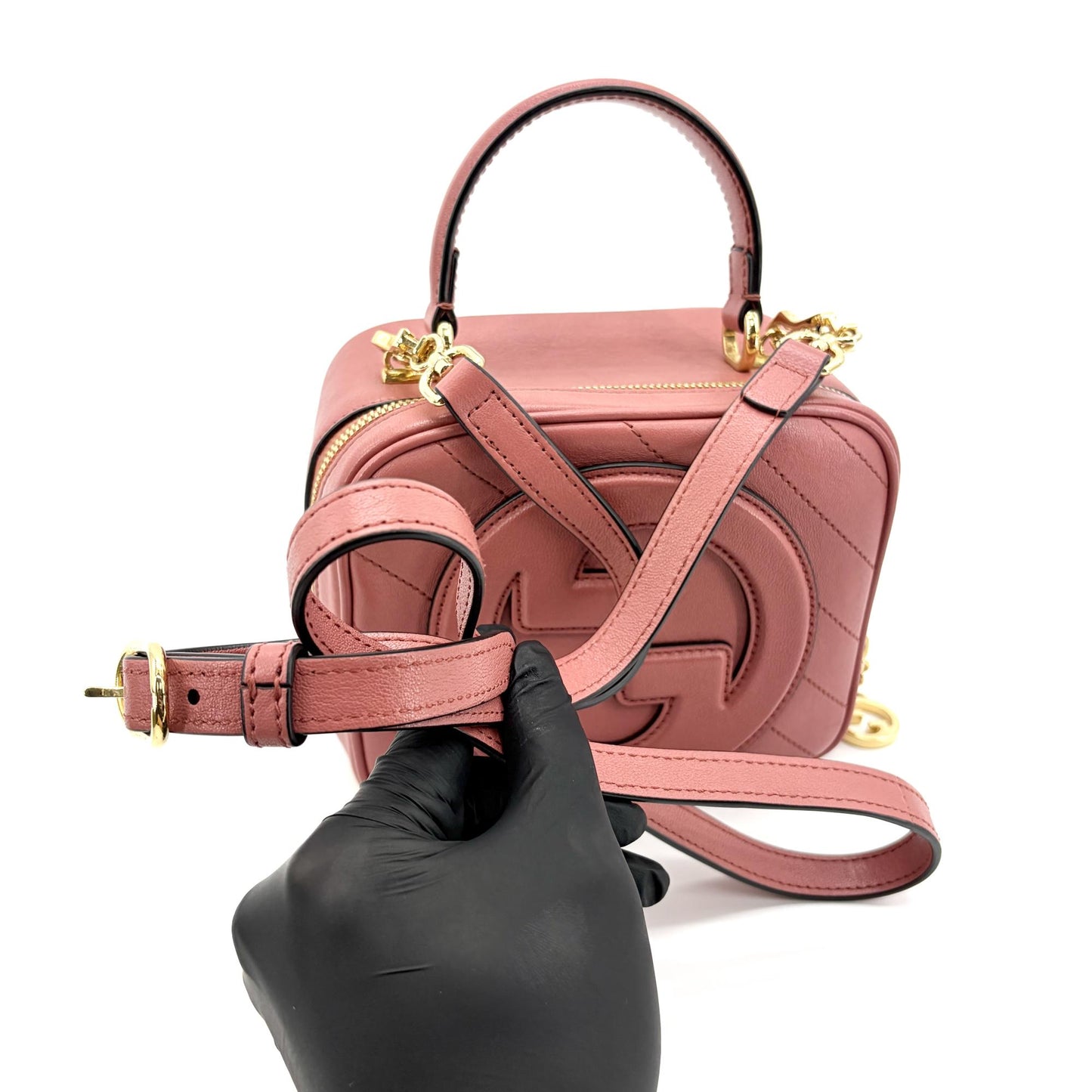 Gucci Blondie Small Matelassé Top Handle Bag Pink