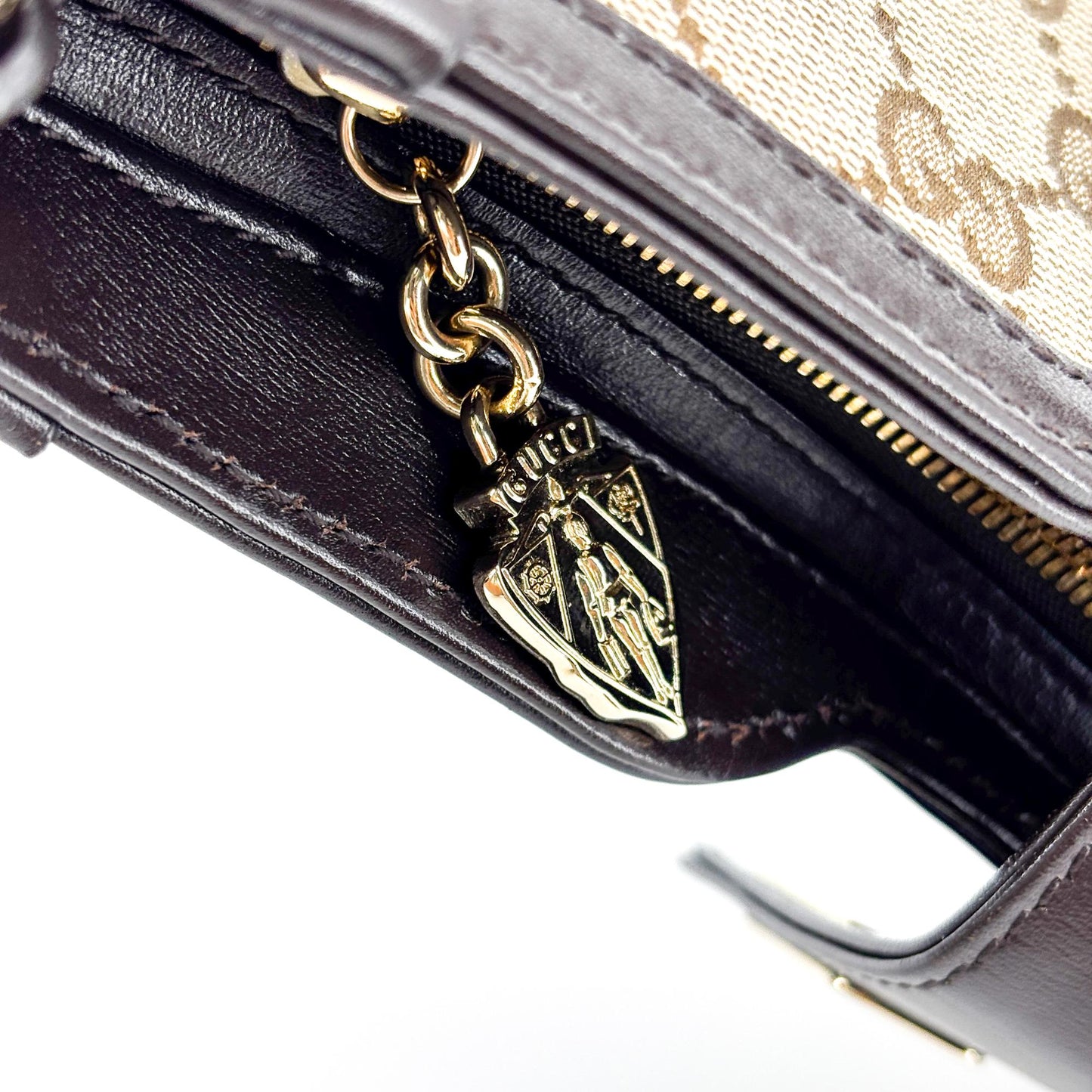 Gucci GG Supreme Turnlock Mini Shoulder Bag Brown Black