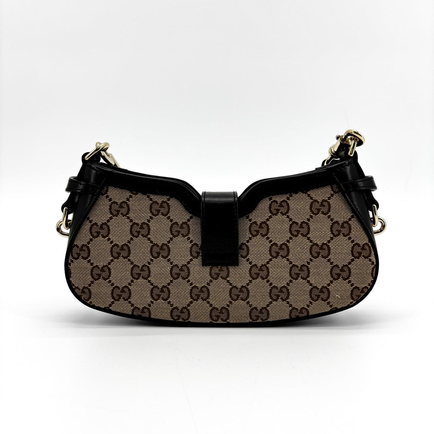Gucci GG Supreme Turnlock Mini Shoulder Bag Brown Black