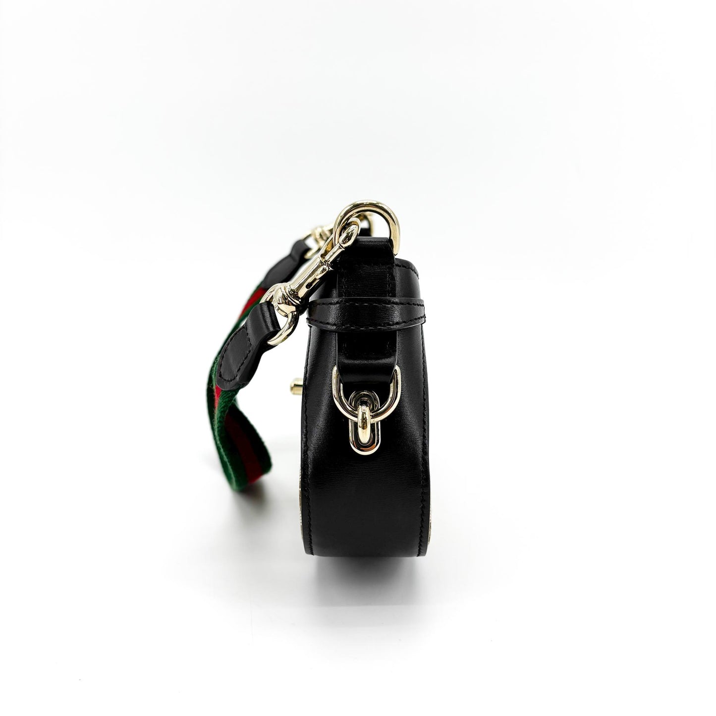Gucci GG Supreme Turnlock Mini Shoulder Bag Brown Black