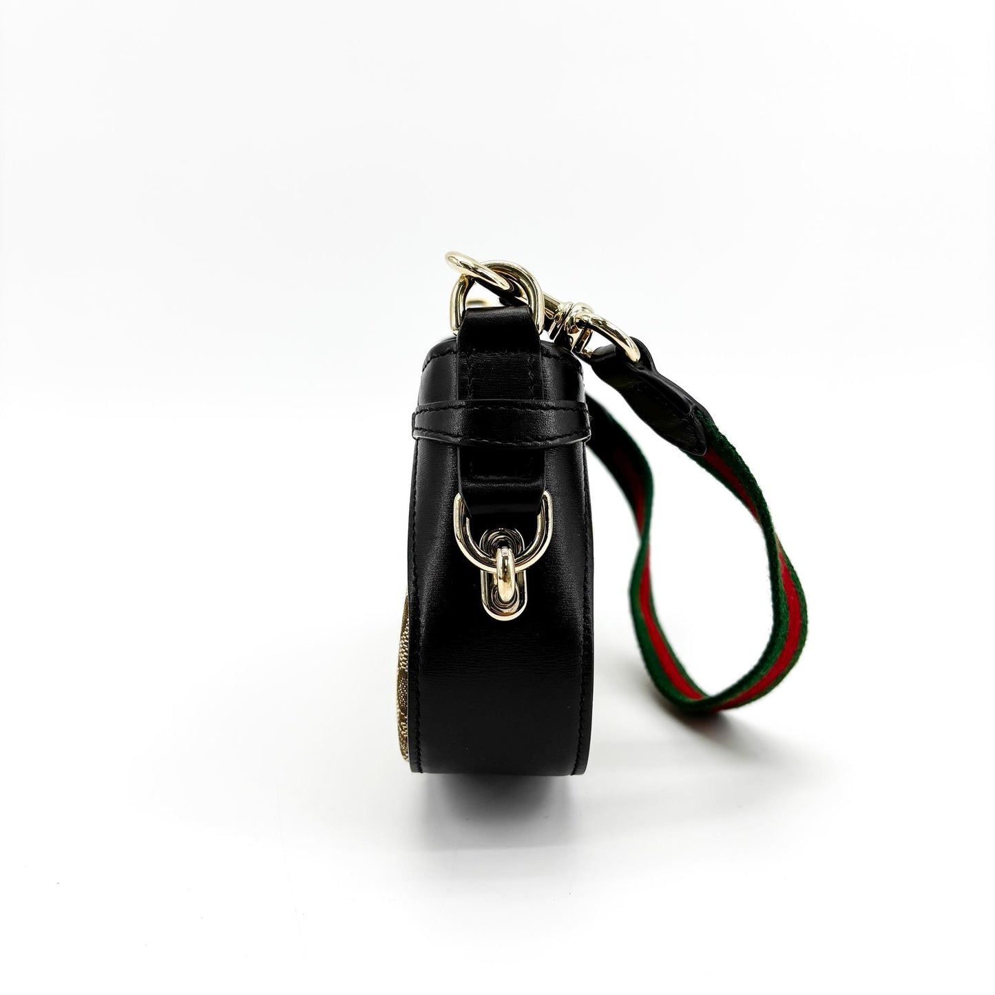 Gucci GG Supreme Turnlock Mini Shoulder Bag Brown Black
