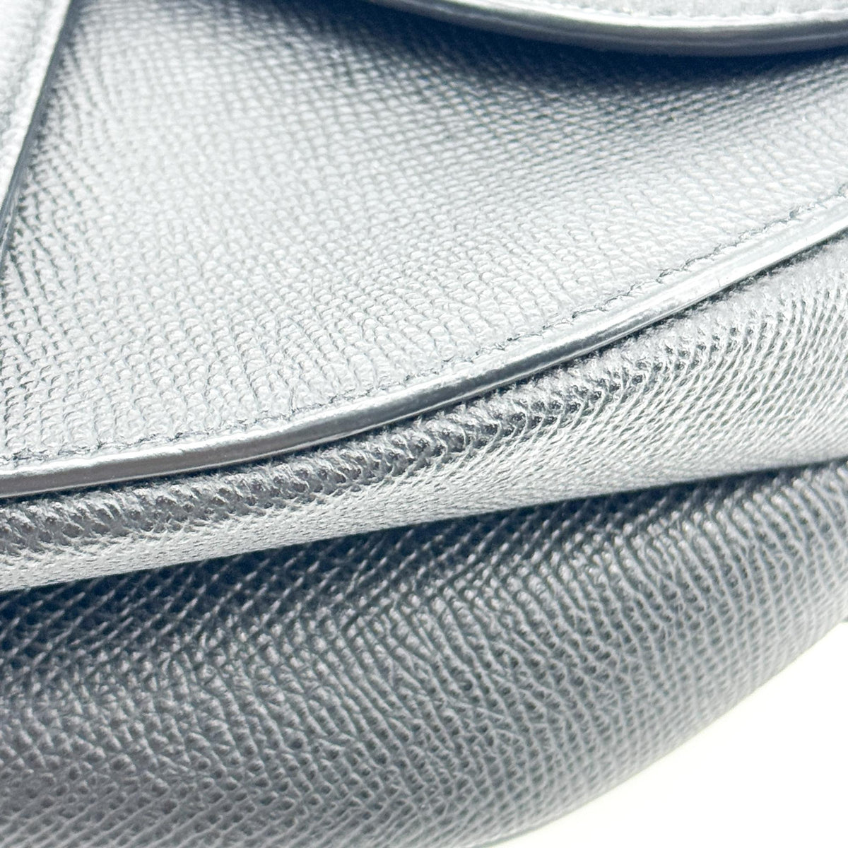 Dior Medium Saddle Bag Grained Calfskin Black Gold Hardware