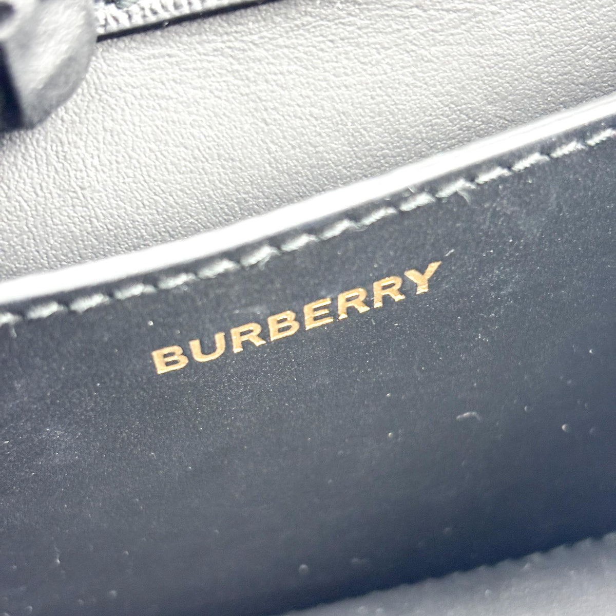 Burberry Vintage Check Leather Hampshire Crossbody Bag Black