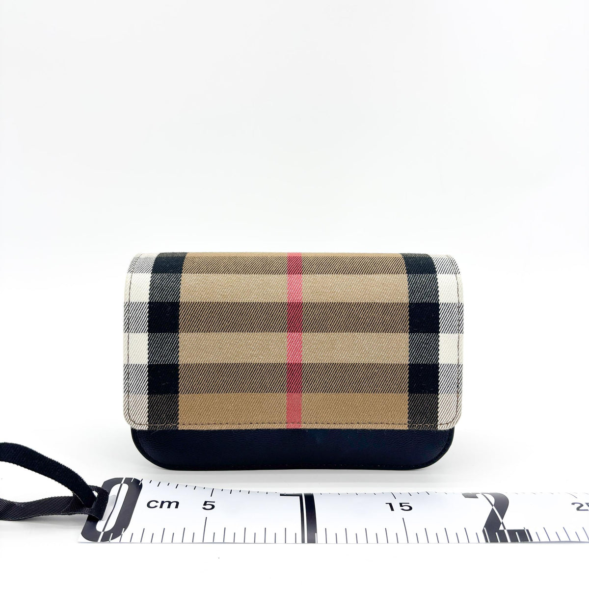Burberry Vintage Check Leather Hampshire Crossbody Bag Black