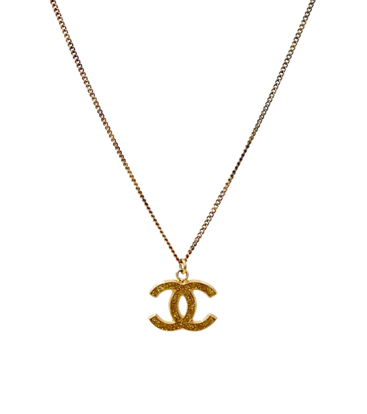 Chanel Glitter CC Gold Necklace