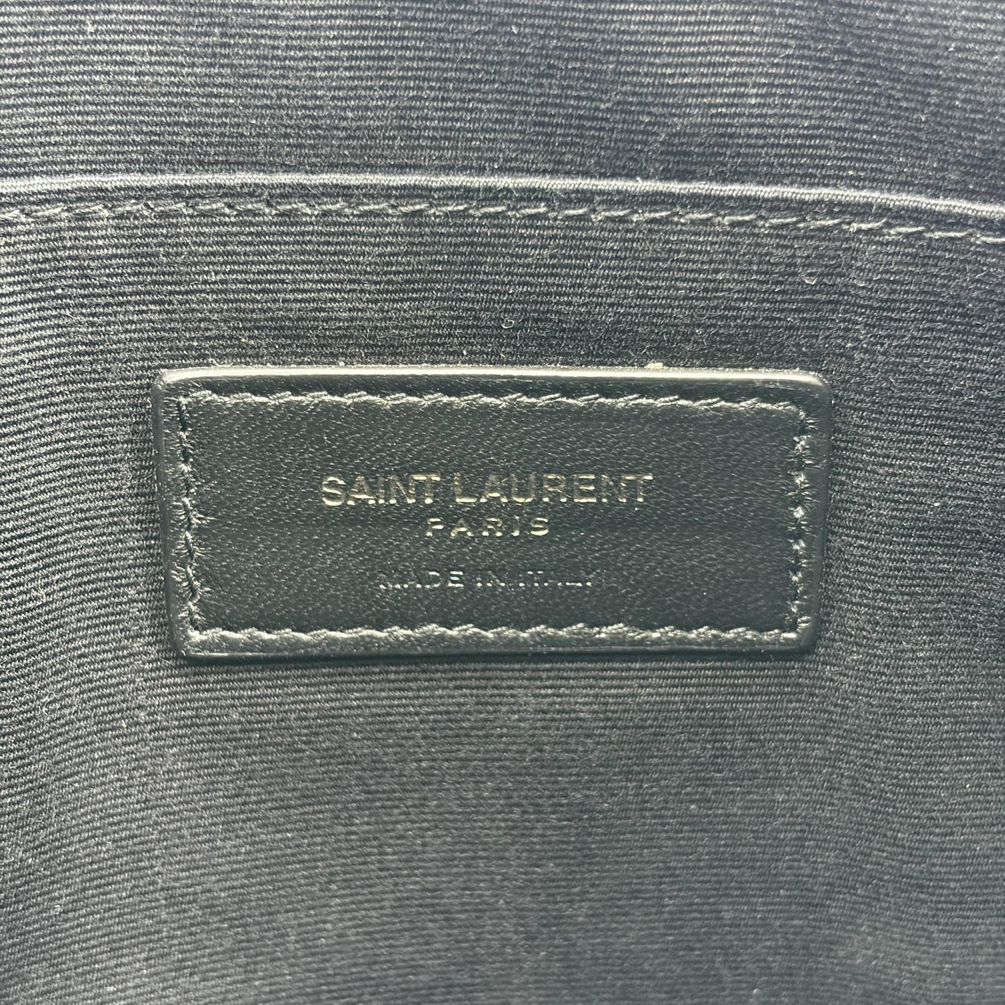 Saint Laurent Monogram Crocodile Embossed Leather Document Holder Black