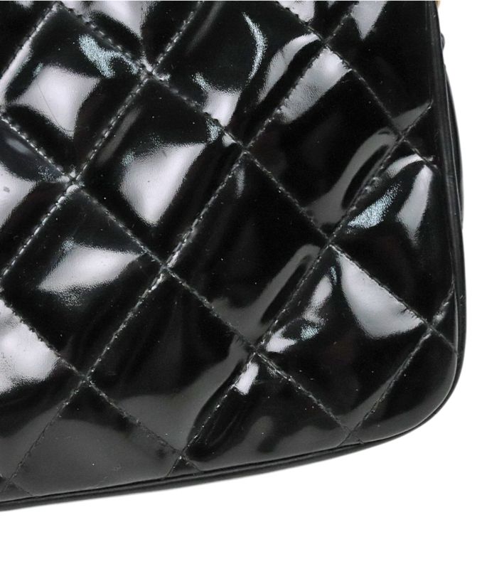 Chanel Black Faden Quilted CC Chain Shoulder Bag