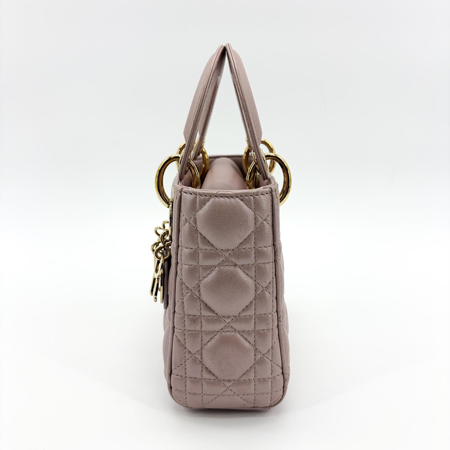 Dior Mini Lady Dior Bag Antique Pink Lambskin Gold Hardware