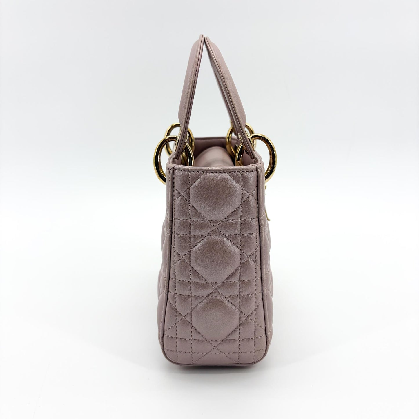 Dior Mini Lady Dior Bag Antique Pink Lambskin Gold Hardware