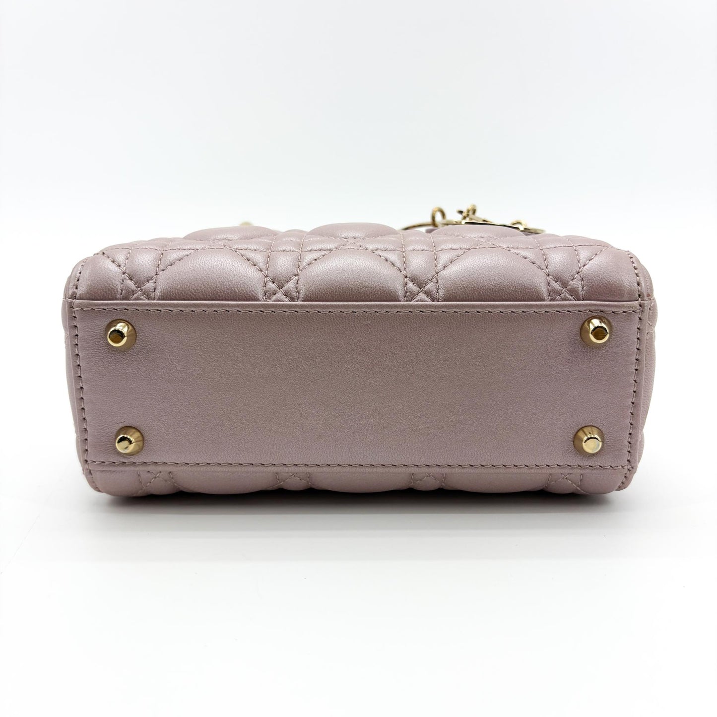 Dior Mini Lady Dior Bag Antique Pink Lambskin Gold Hardware