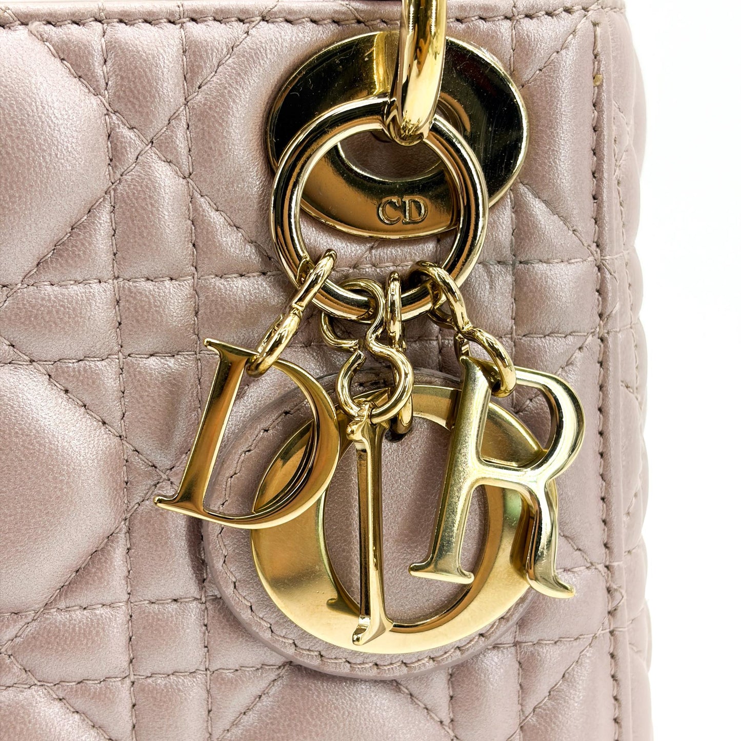 Dior Mini Lady Dior Bag Antique Pink Lambskin Gold Hardware