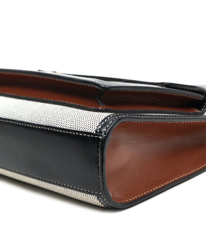 Burberry Black Two-tone Canvas and Leather 2WAY Bag